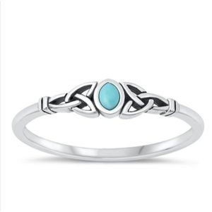 Celtic Silver Stone Ring